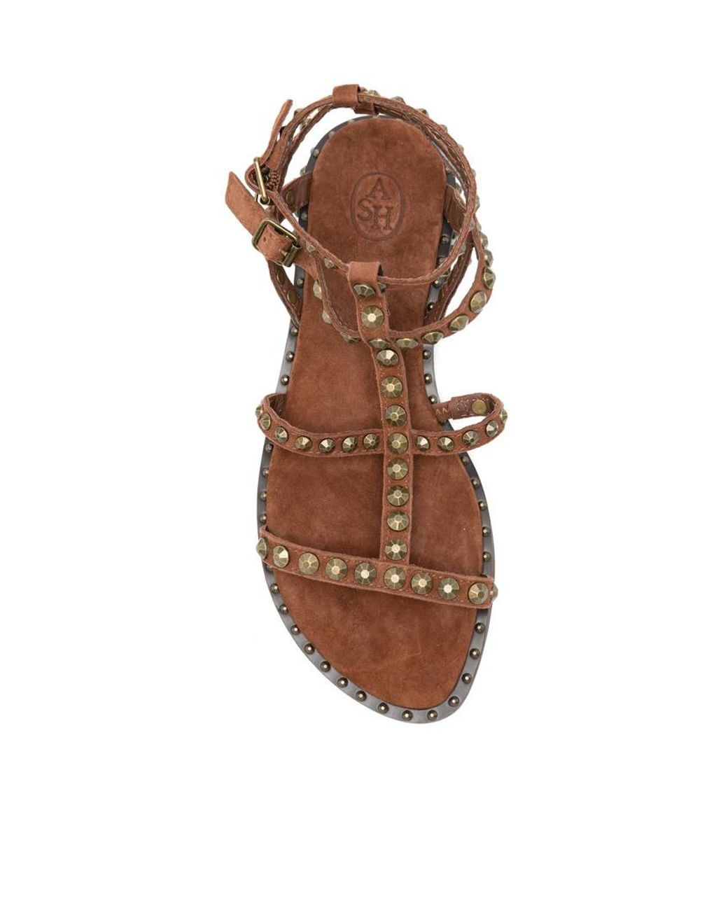 Ash Brown Nailed Flat Sandals