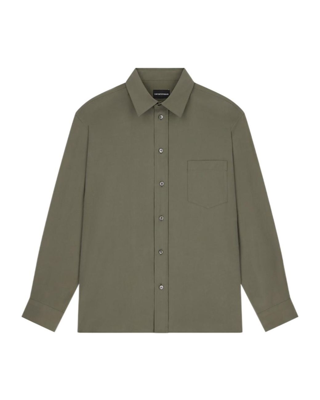 Emporio Armani Green Chest-Pocket Shirt for men