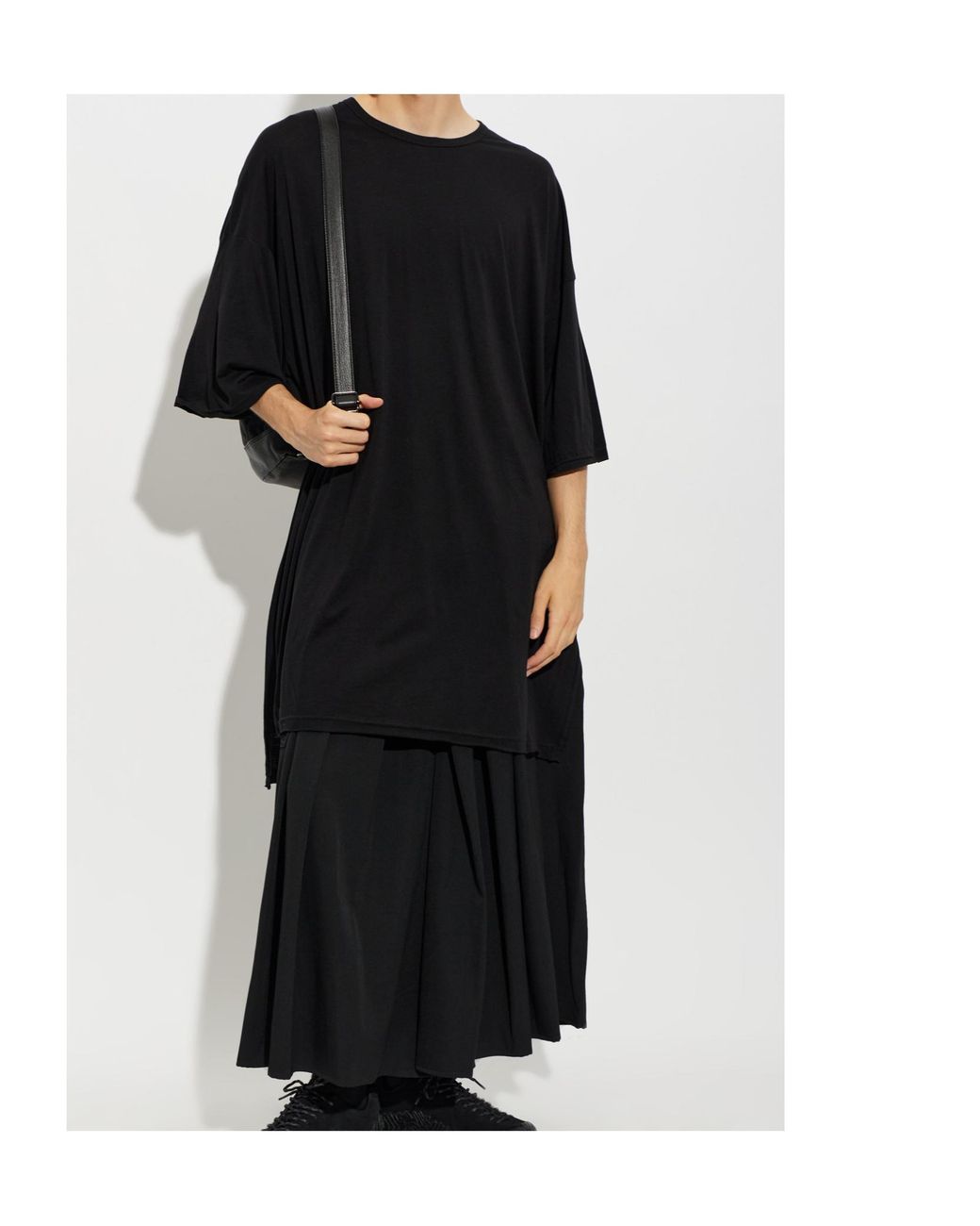 Yohji Yamamoto Black Oversized Crew-Neck T-Shirt for men