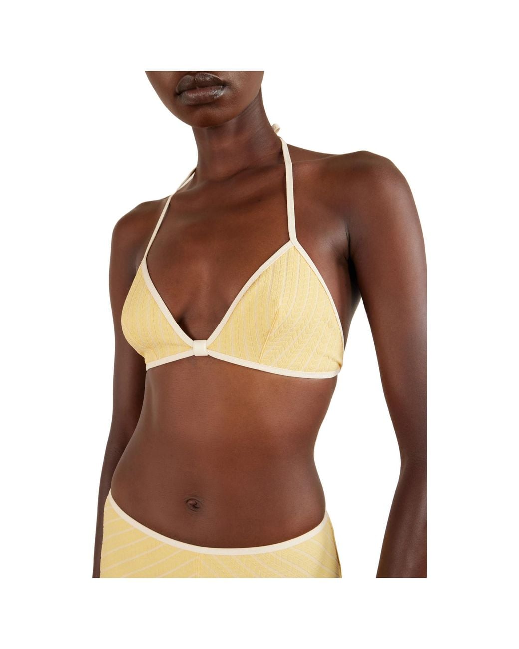 Eres Natural Solid Color Bikini Tops