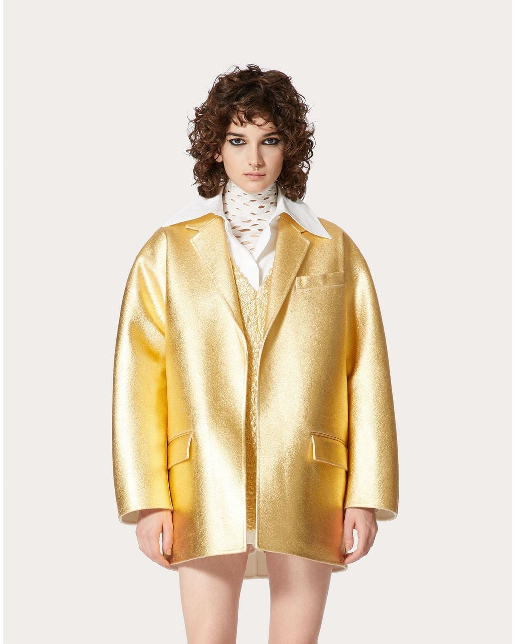 Valentino Yellow Single-Breasted Blazer