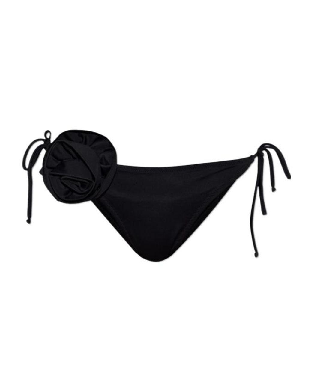 Moschino Black Rose-Appliqué Bikini Bottoms