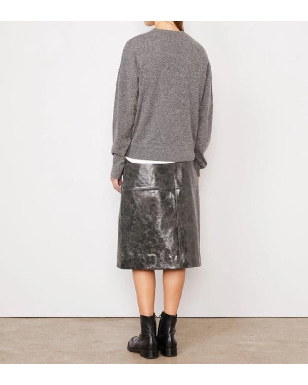 Officine Generale Gray Crew-Neck Long-Sleeve Sweater