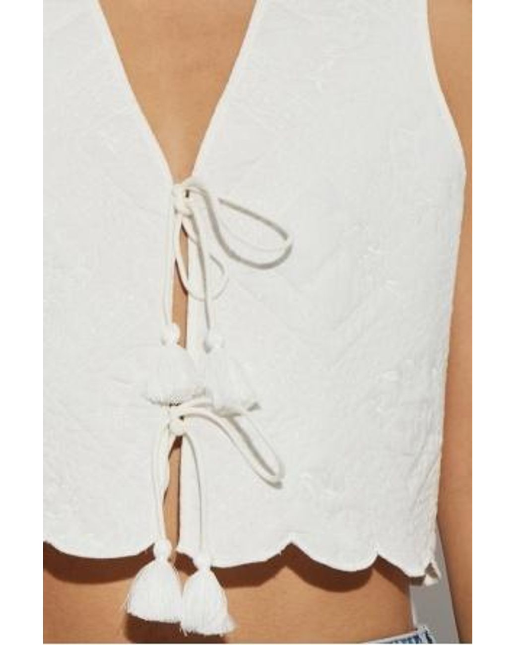 AllSaints White V-Neck Vest