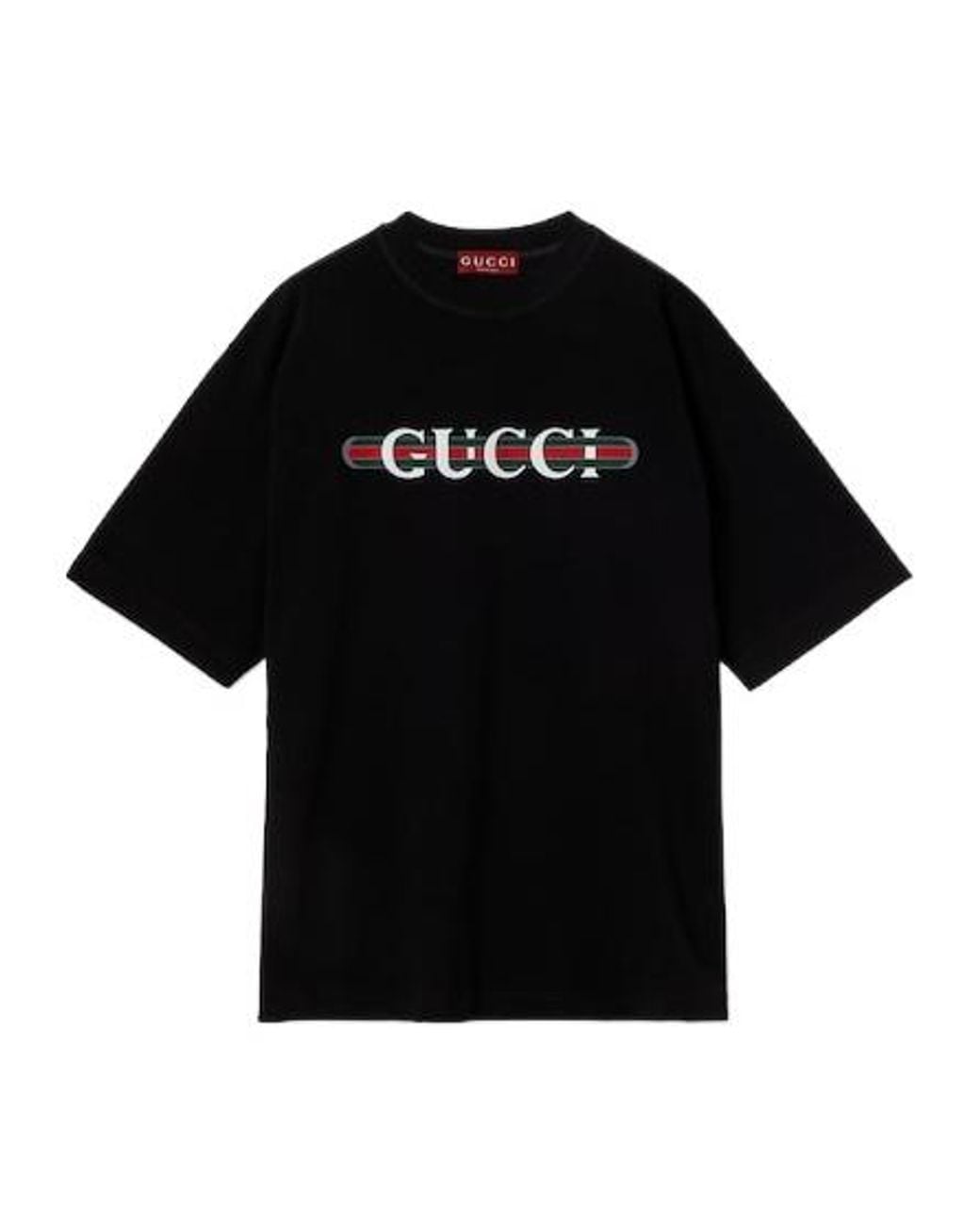 Gucci Black Cotton Logo T-Shirt for men