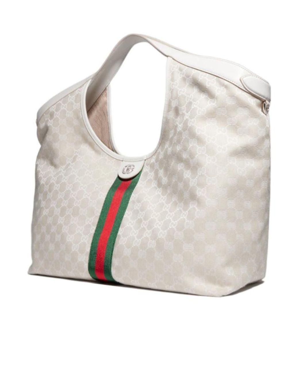 Gucci White Giglio Large Tote Bag