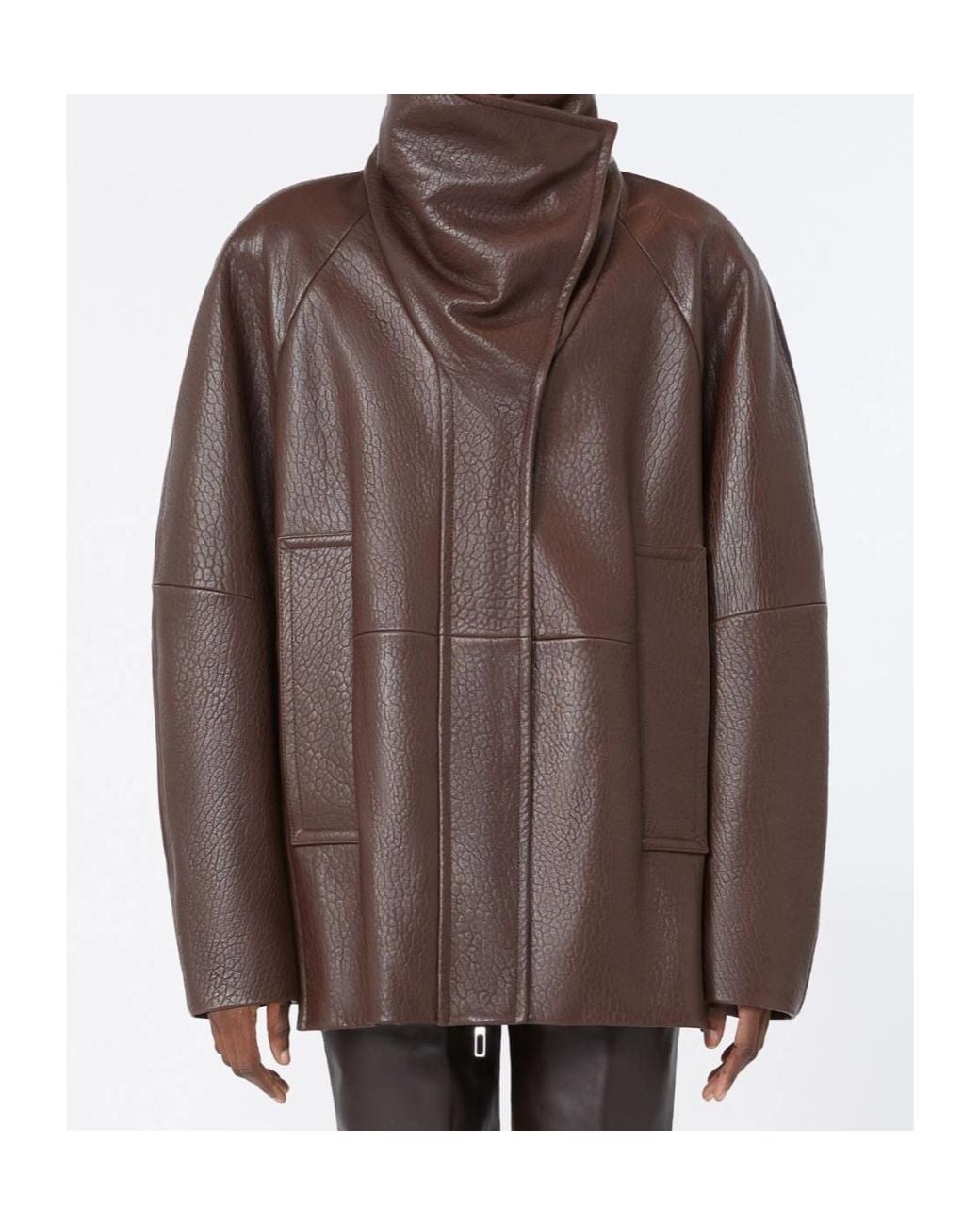 Sportmax Brown Spsalaggio Belted High Neck Jacket