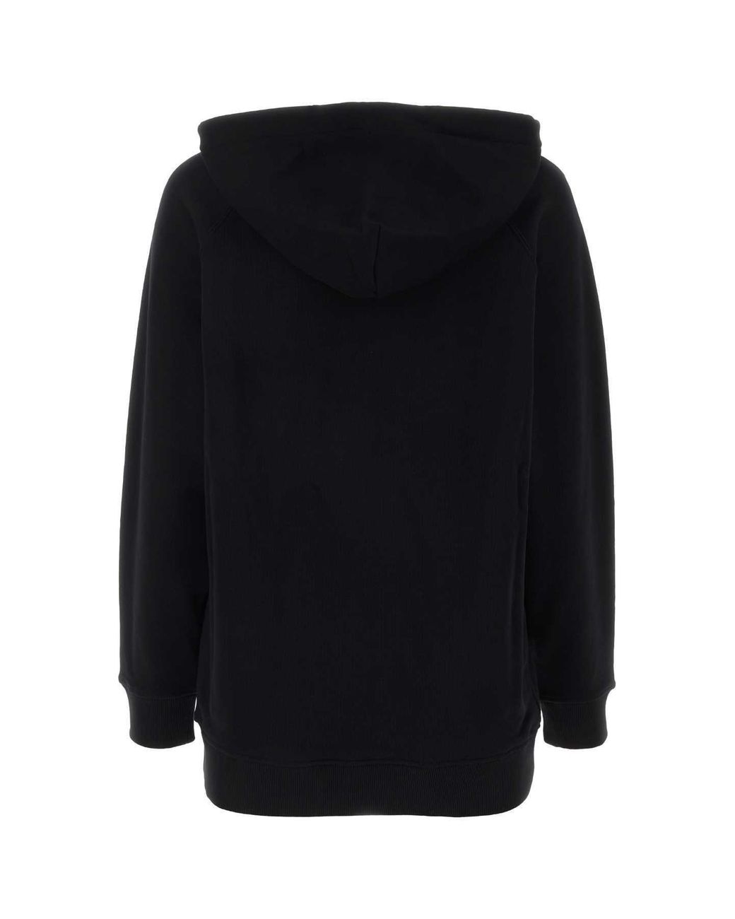 Max Mara Black Graphic-Print Logo-Patch Hoodie