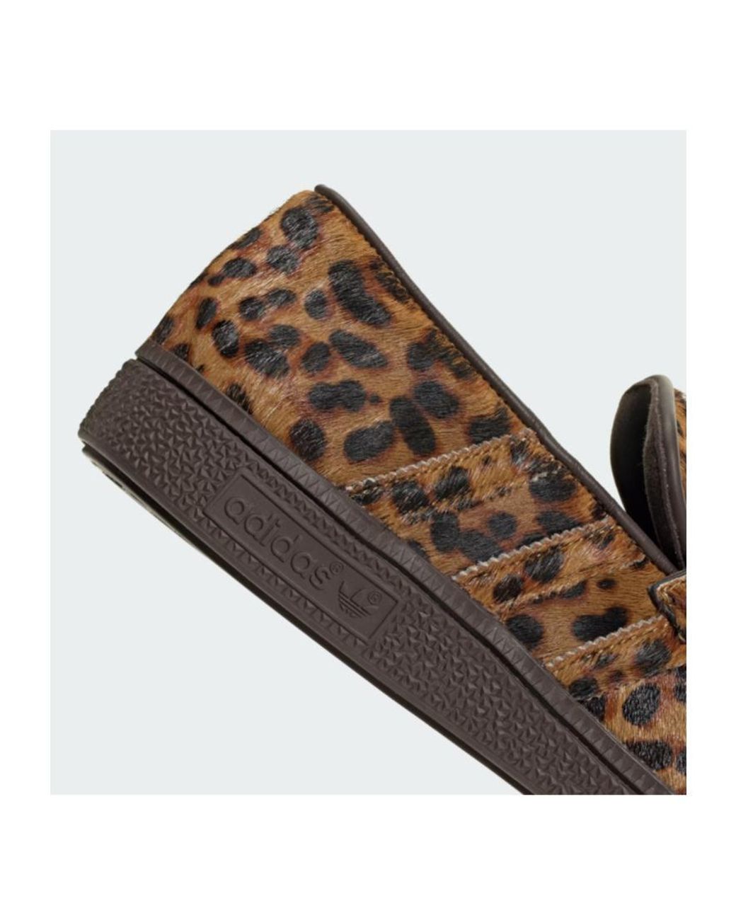 Adidas Originals Brown Handball Spezial Leopard Print Loafers