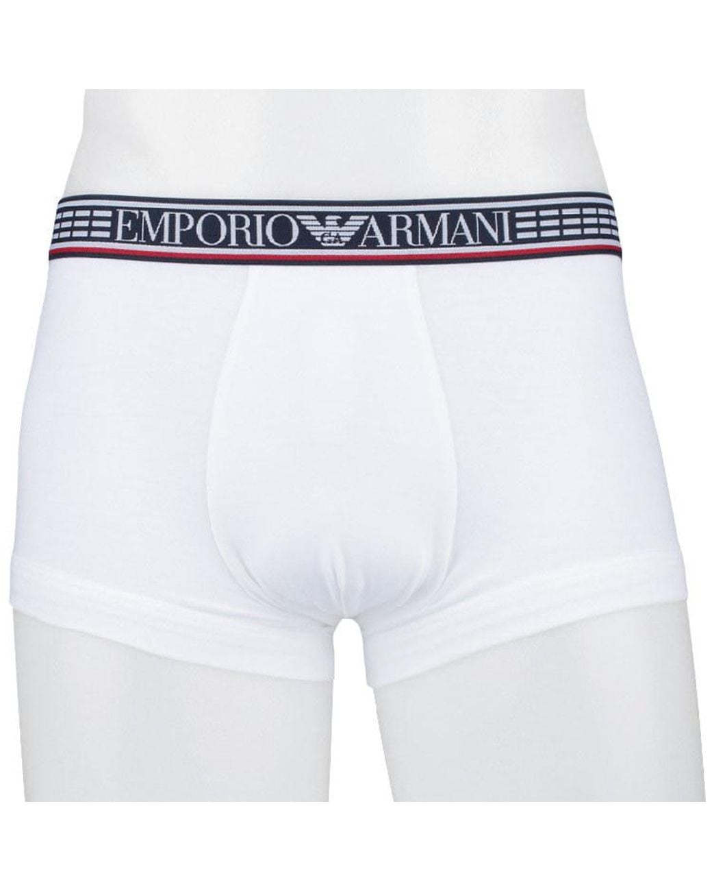 Emporio Armani Blue Logo Boxer Briefs, Pack Of 3 for men