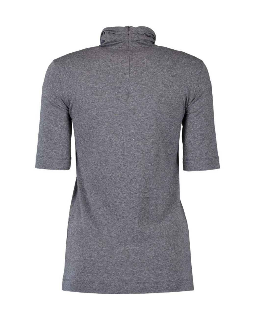 Brunello Cucinelli Gray Chest Pocket Cotton T-Shirt