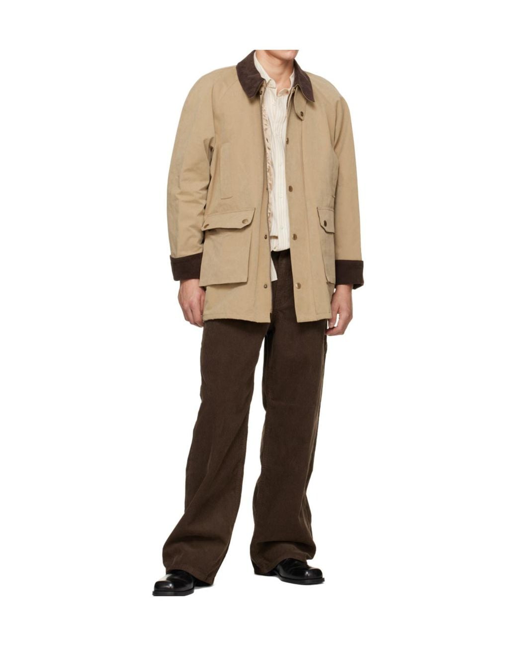DUNST Brown 90S Wide Corduroy Pants for men