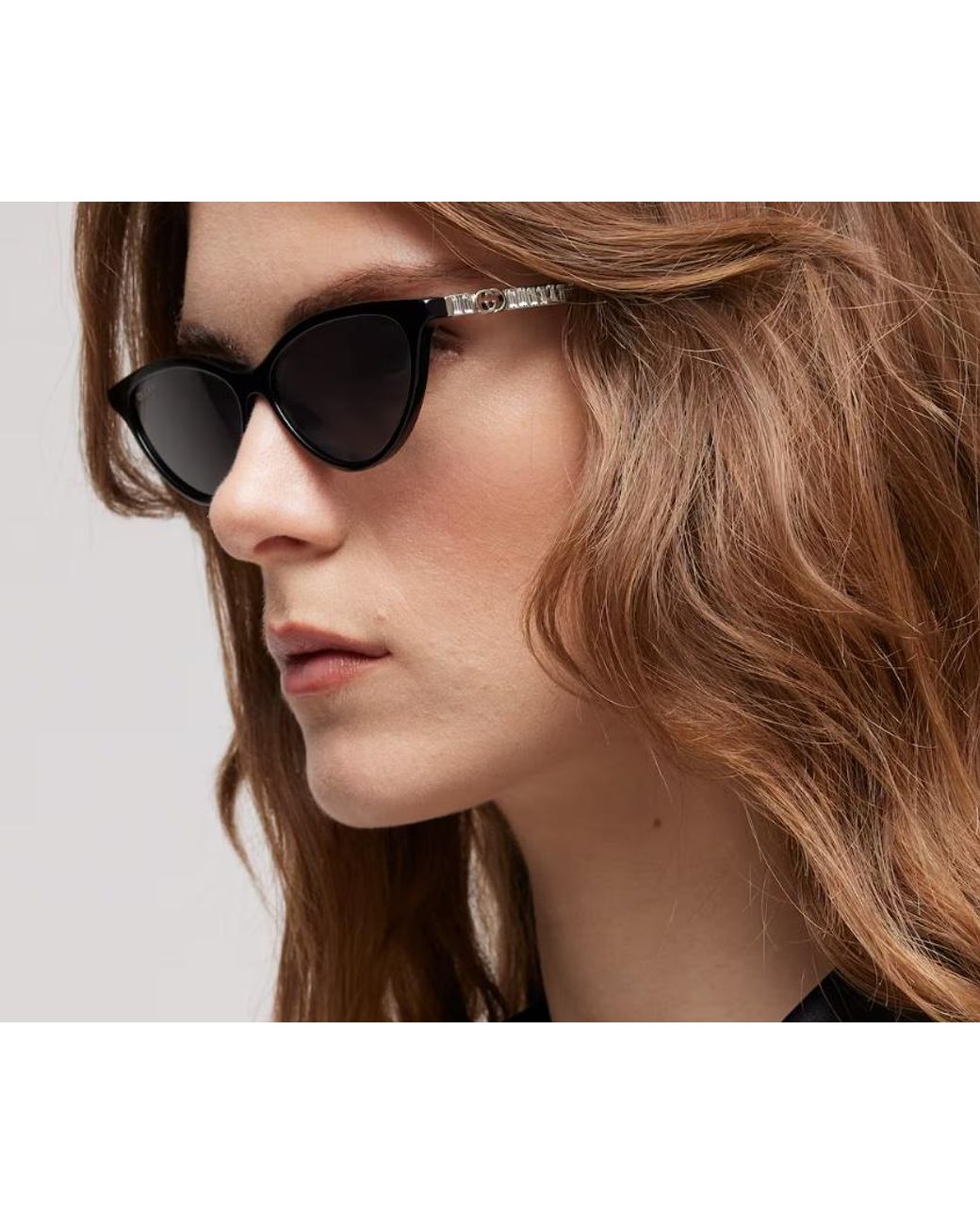 Gucci White Cat-Eye Frame Sunglasses