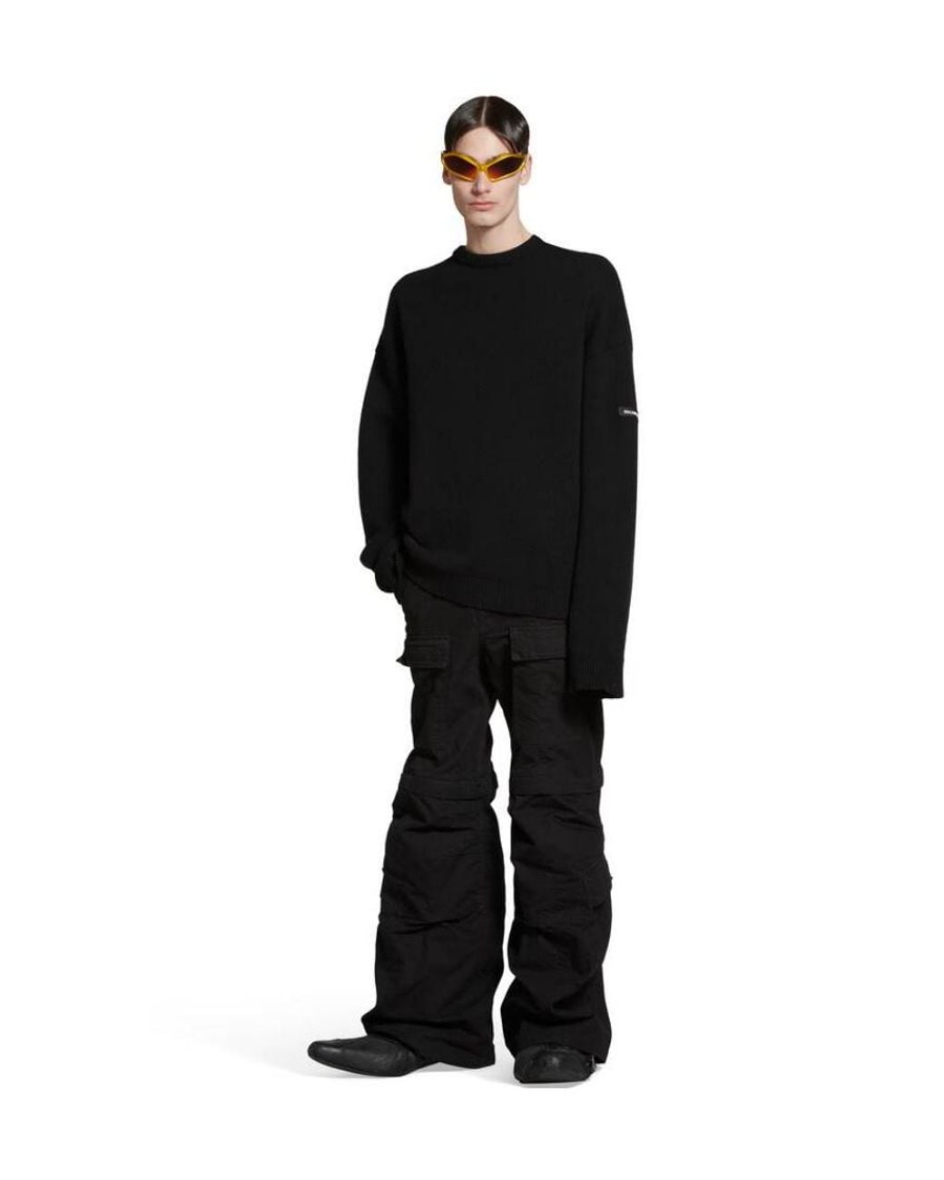 Balenciaga Black Logo Patch Knitted Jumper for men