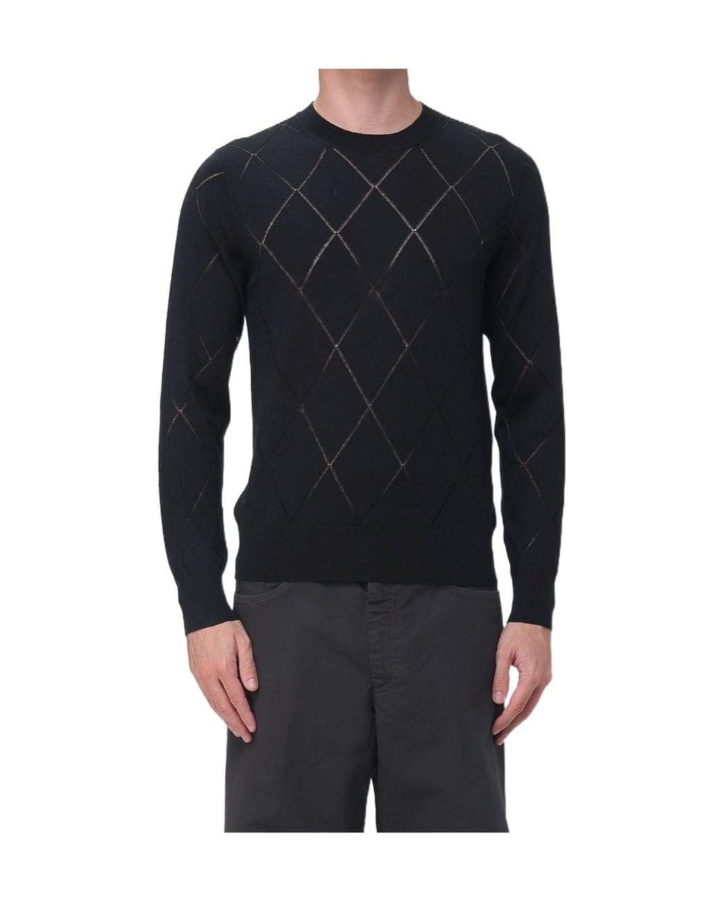 Dries Van Noten Blue Slim-Fit Cutout Round Neck Pullover for men
