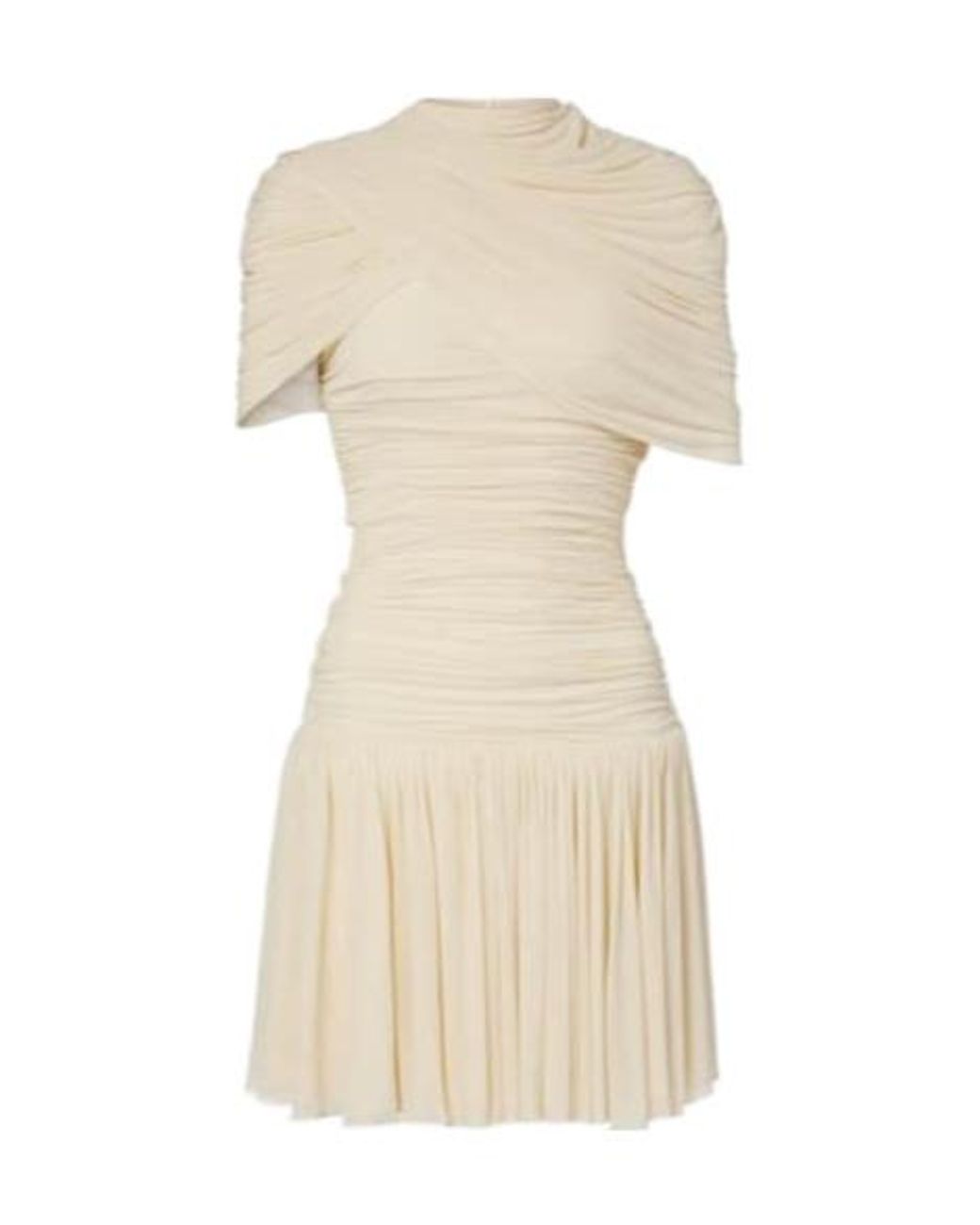 Magda Butrym Natural Pleated Mini Dress