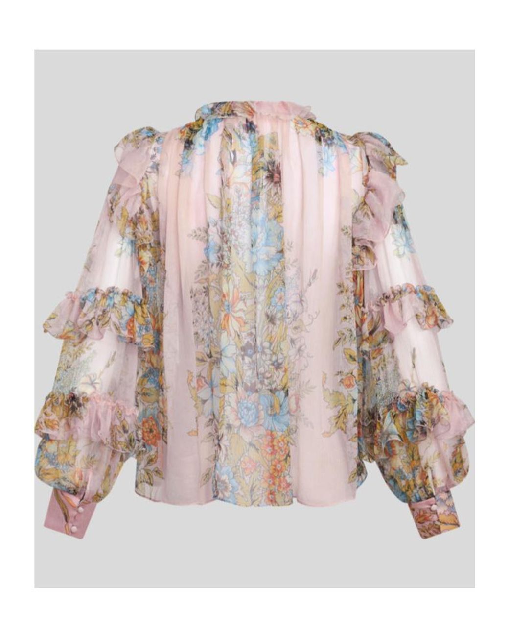 Etro Multicolor Printed Silk Blouse With Ruching