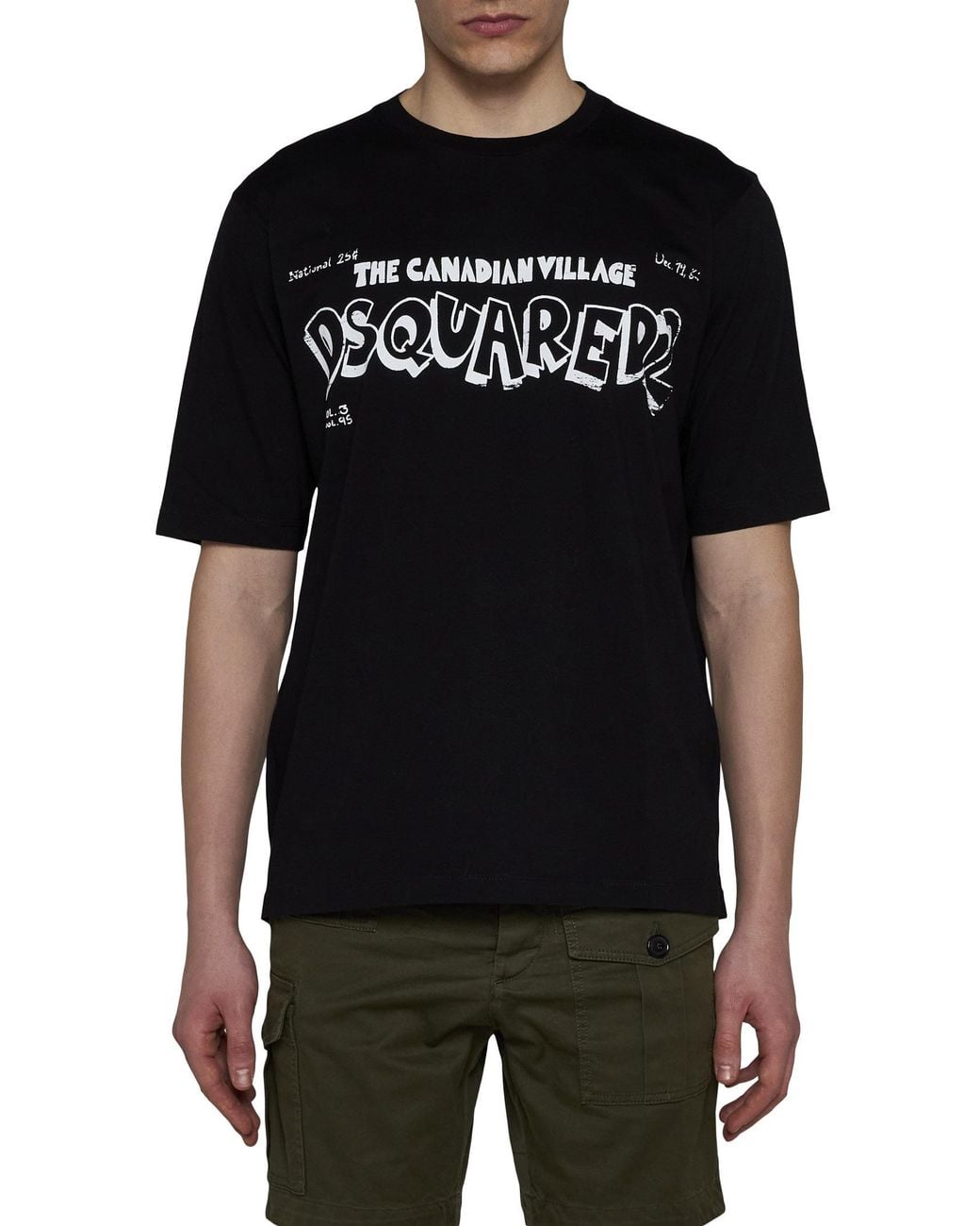 DSquared² Black Logo Printed Crewneck T-Shirt for men