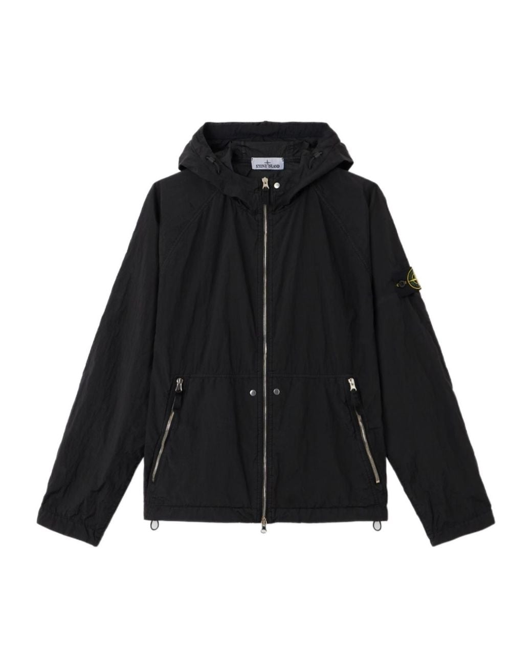 Stone Island Black Logo Patch Zip-Up Jacket for men