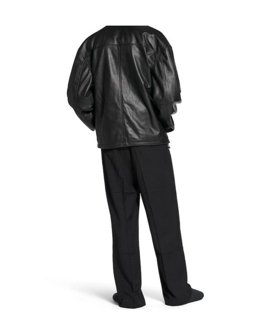 Balenciaga Black Nano Bb Zipped Leather Jacket for men