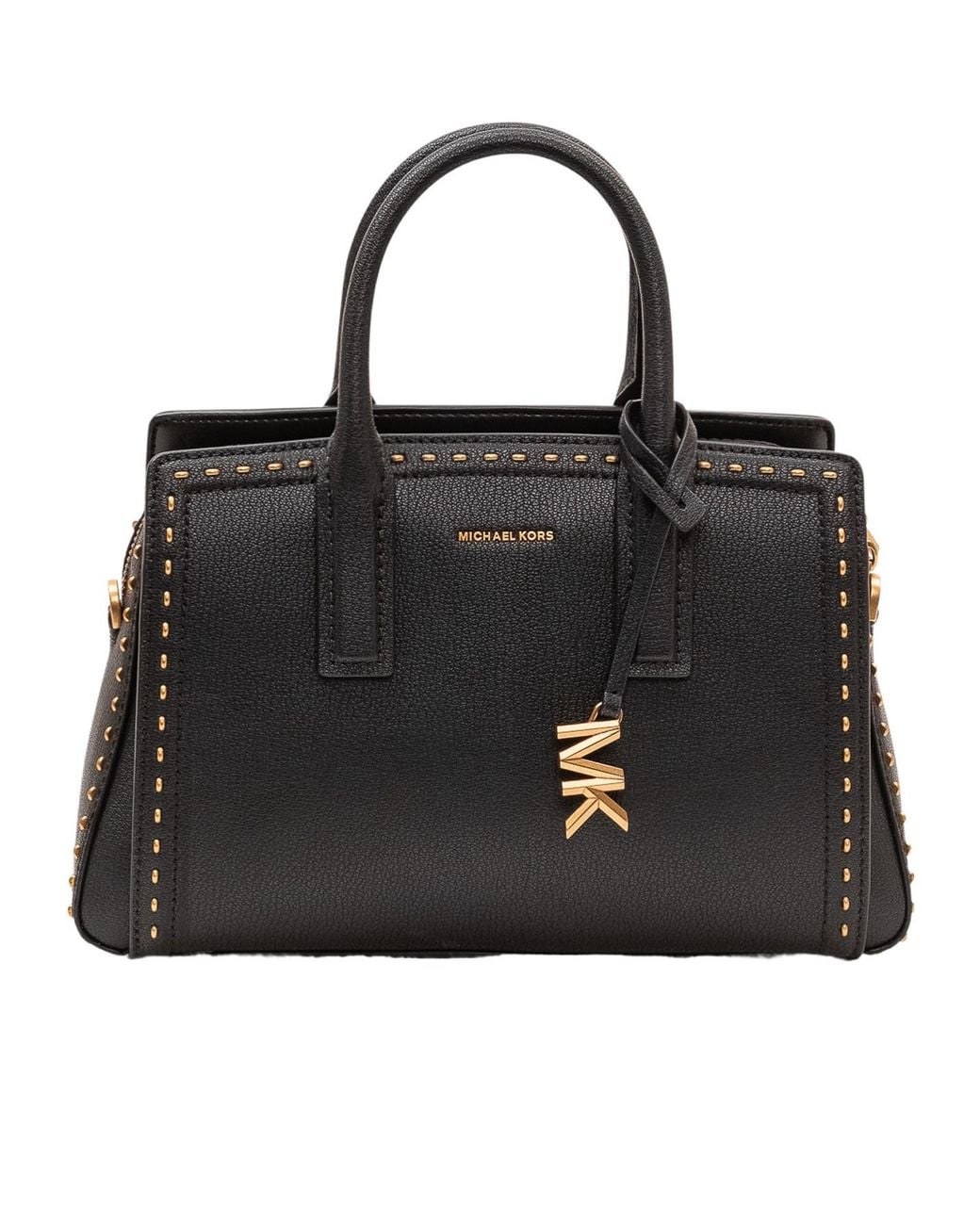 MICHAEL Michael Kors Black Laila Small Studded Satchel Bag