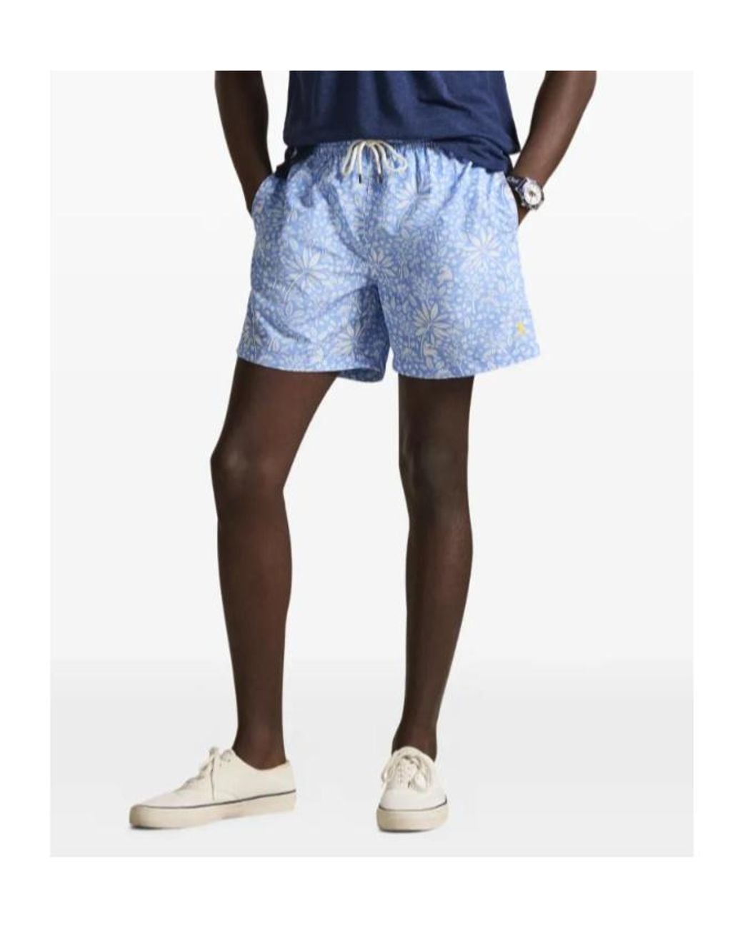Polo Ralph Lauren Blue Floral Drawstring Swim Shorts for men