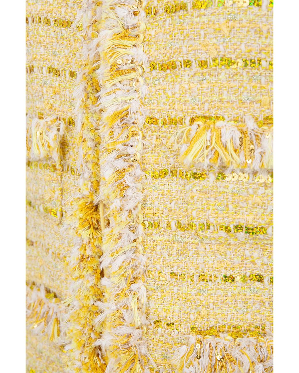 Giambattista Valli Yellow Sequin-Embellished Tweed Jacket