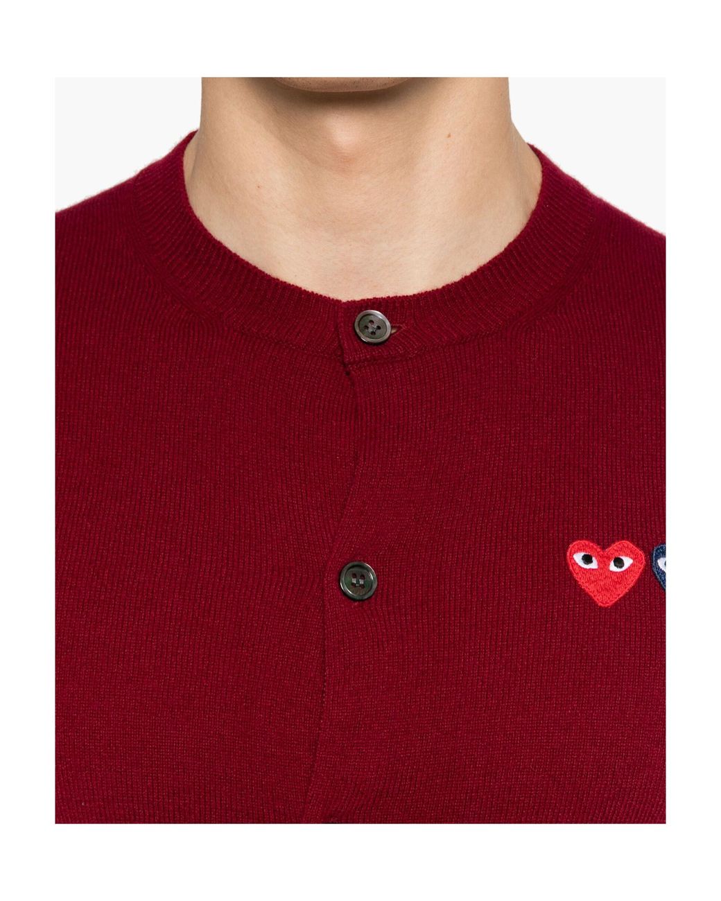 COMME DES GARÇONS PLAY Red Comme Des Garçons Play Crewneck Knitted Cardigan