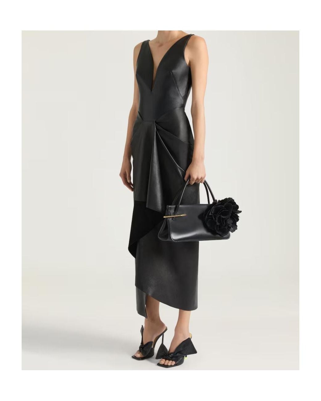 Givenchy Black Long Wrapped Dress