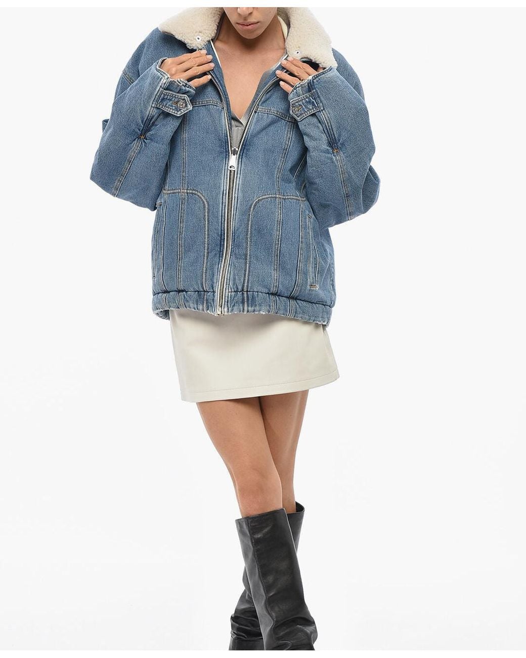 DIESEL Blue Quilted Zip-Up Jacket