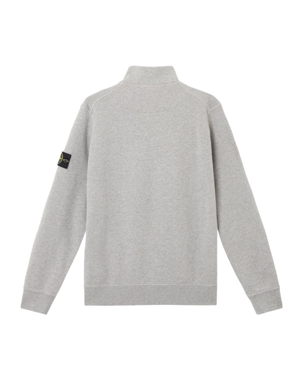 Stone Island Gray Logo-Patch Half-Zip Sweatshirt for men