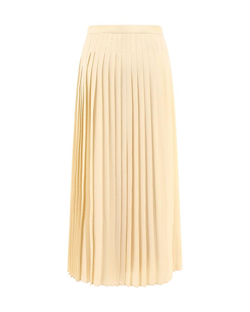 Prada Natural Logo-Jacquard Pleated Skirt