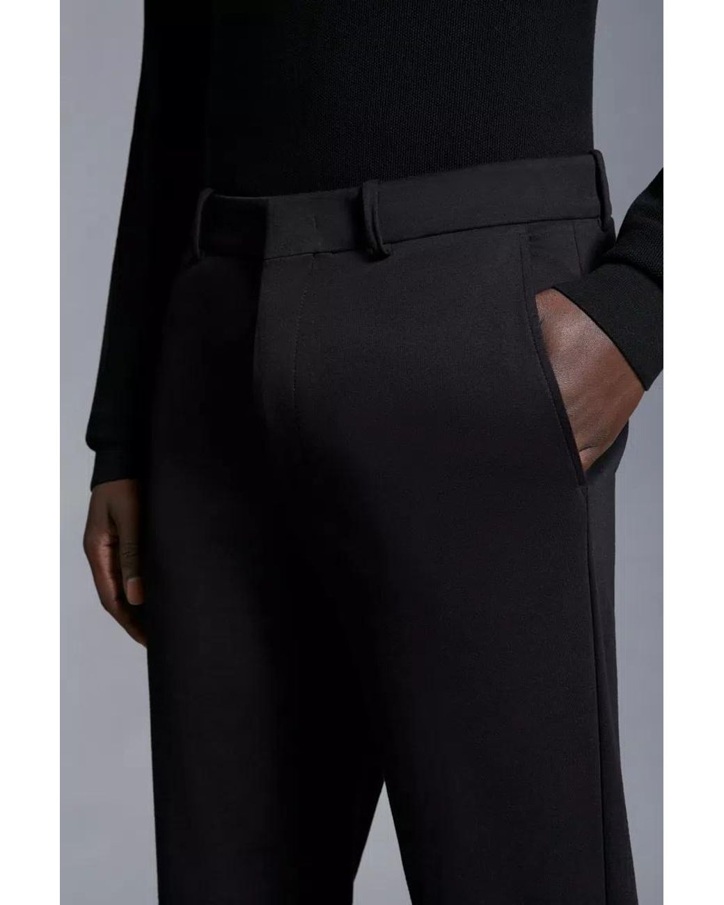 Moncler Black Cotton Trousers for men