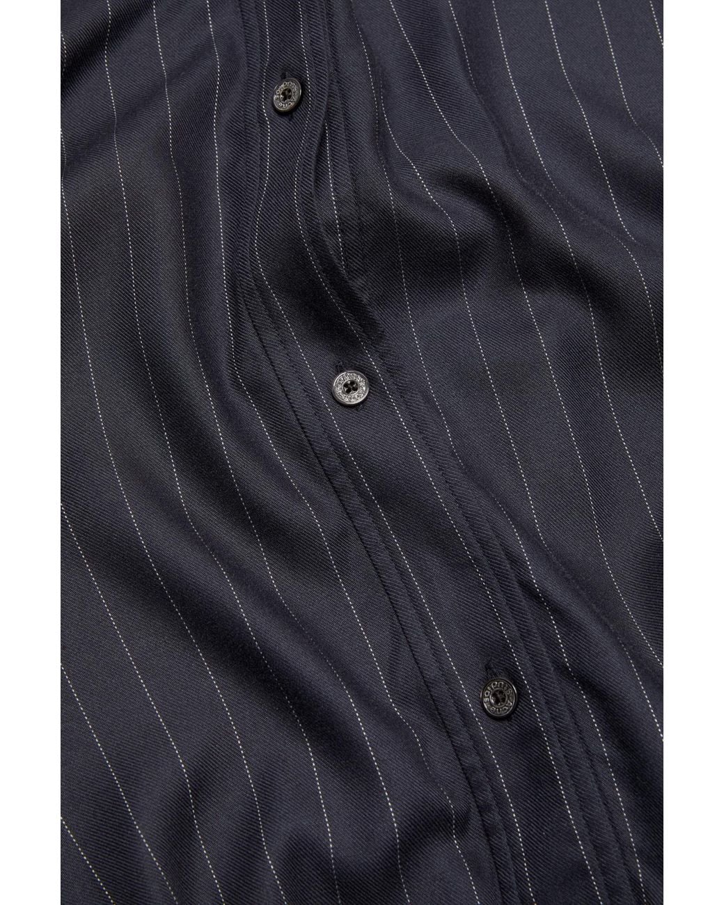 Acne Blue Button-Up Wool Overshirt