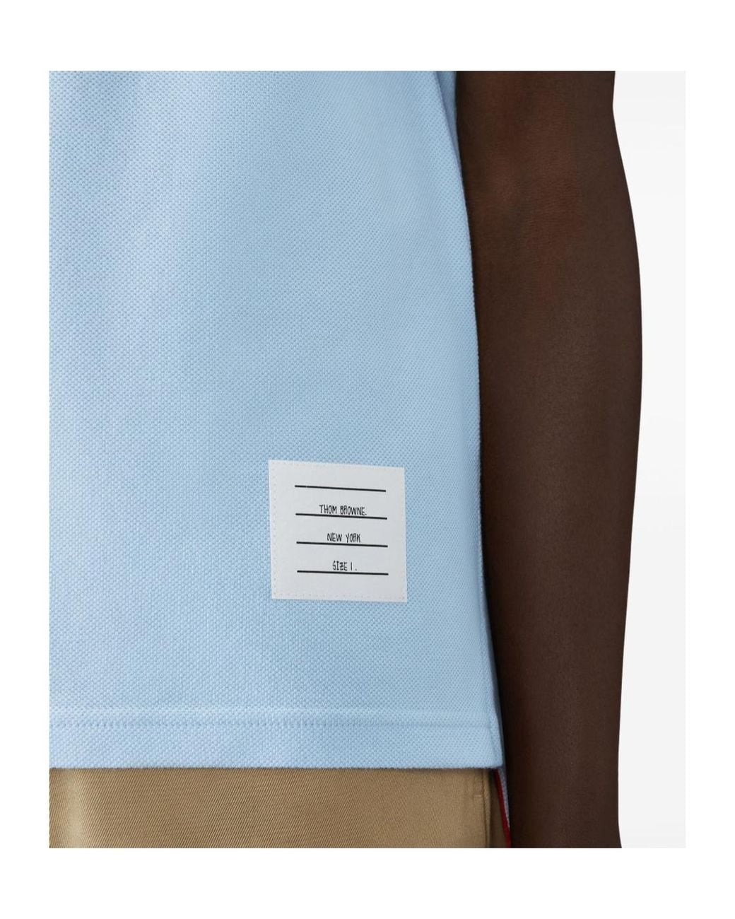 Thom Browne Blue Hector Bunny -Bar Polo Shirt for men
