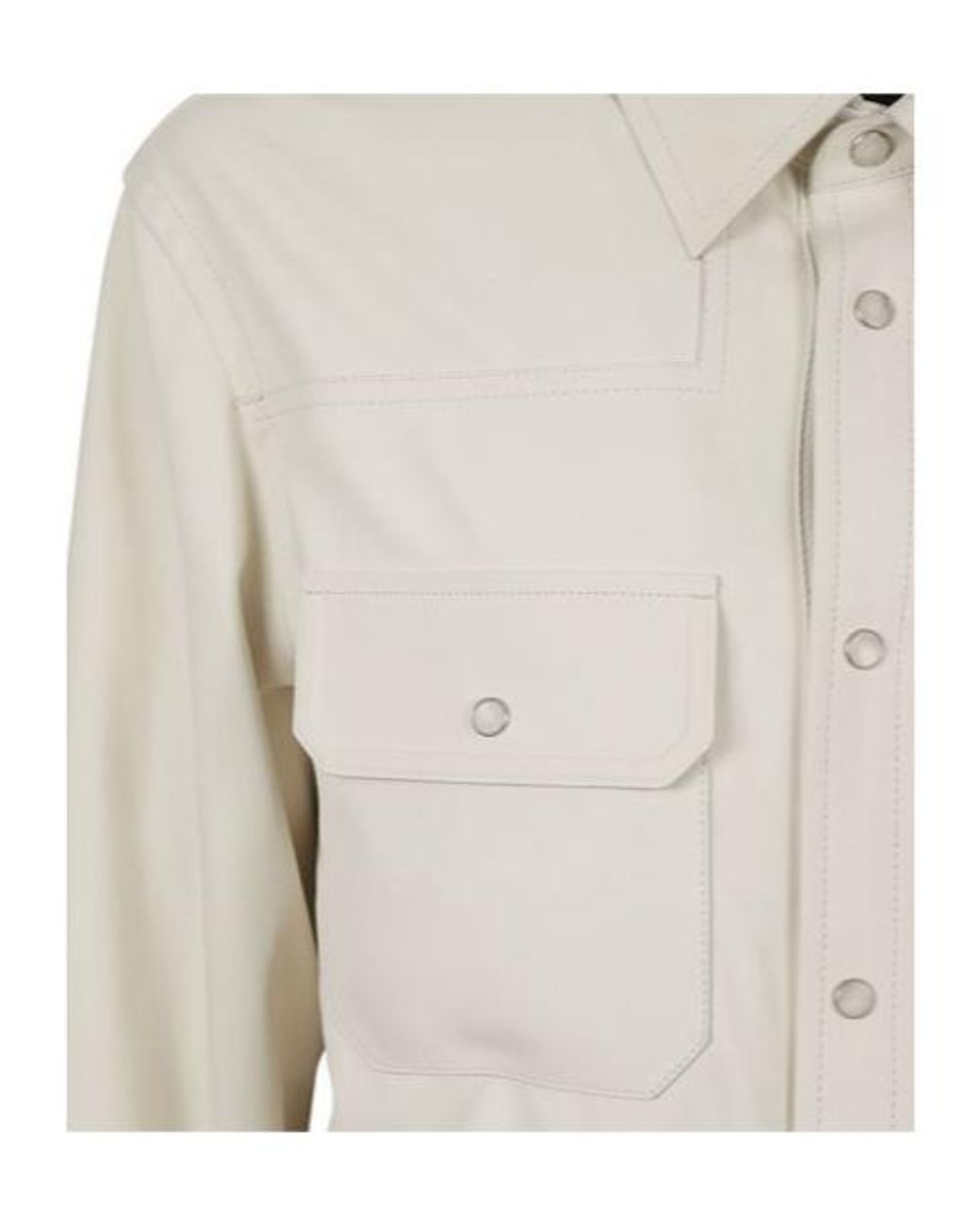 Zegna White Long Sleeved Snapped Shirt for men