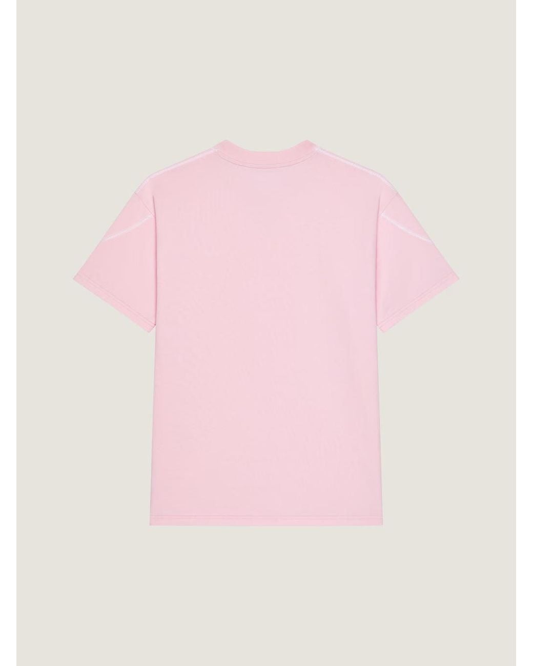 Givenchy Pink Logo Printed Crewneck T-Shirt for men