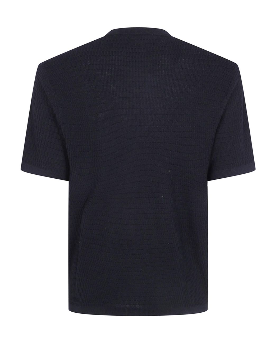 Emporio Armani Blue Short-Sleeved Crewneck Knitted Jumper for men