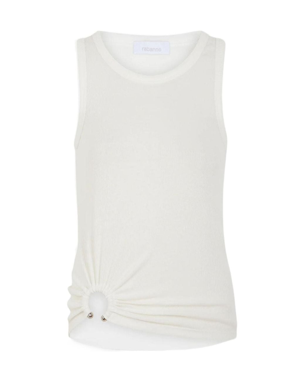 Rabanne White Ribbed Tank Top