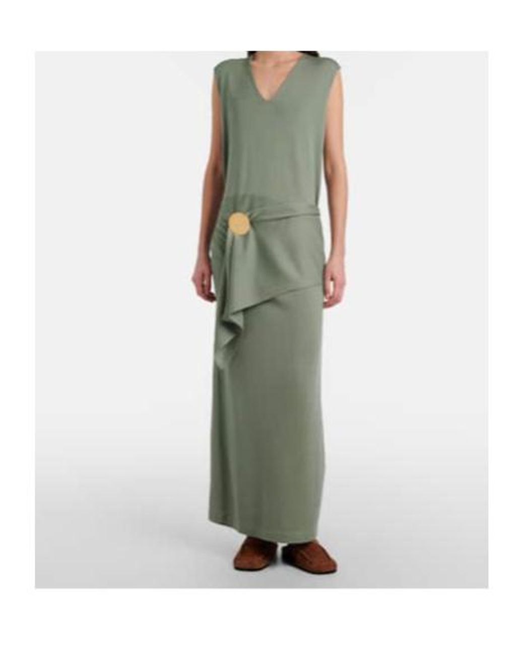 Jil Sander Brown Sabot Suede Mules
