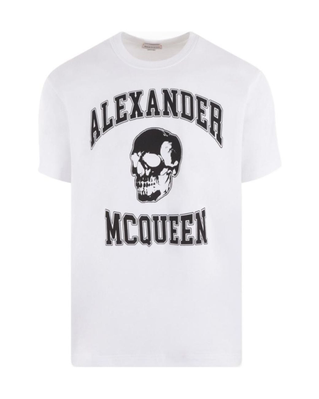 McQueen White Logo Printed Crewneck T-Shirt for men