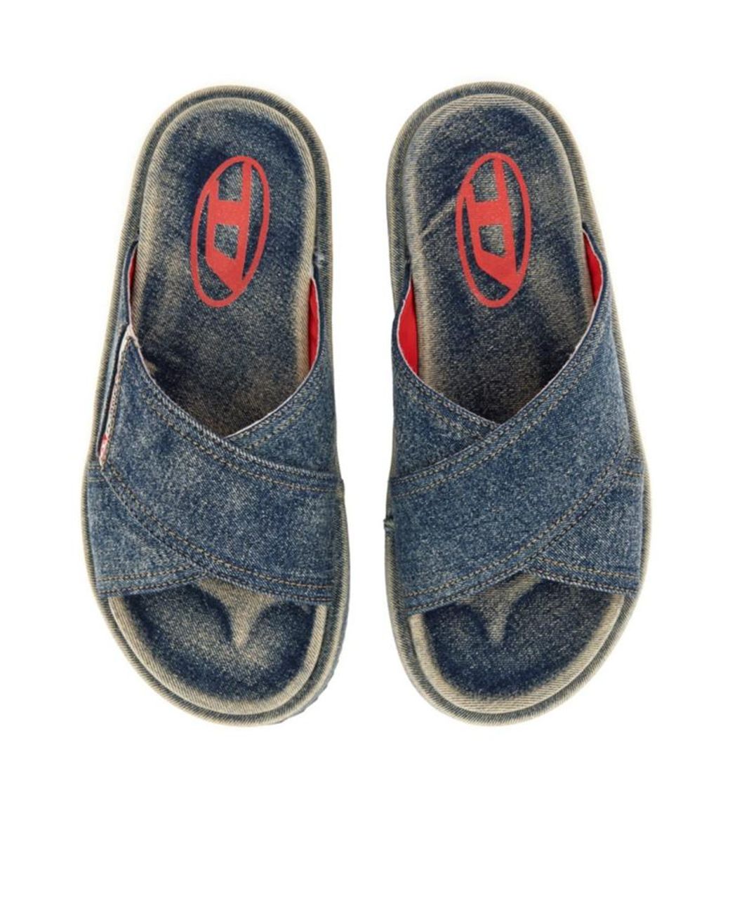 DIESEL Sa-Slide Cris Cros デニムスライド メンズ ブルー DIESEL Sa-Slide Cris Cros Denim Slides in Blue for Men | Lyst
