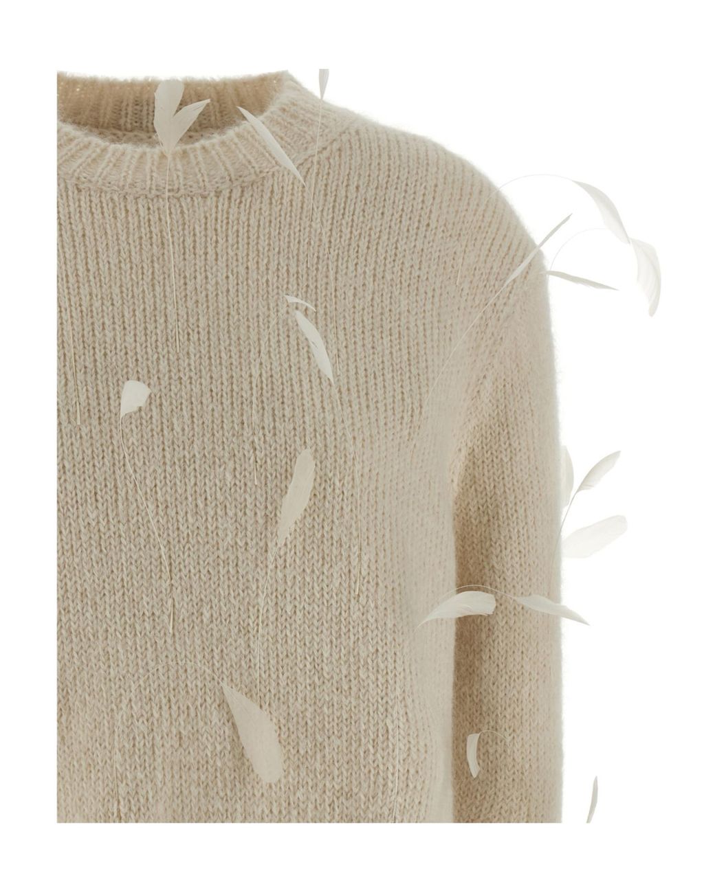 Jil Sander Natural Feather Embellished Jumper
