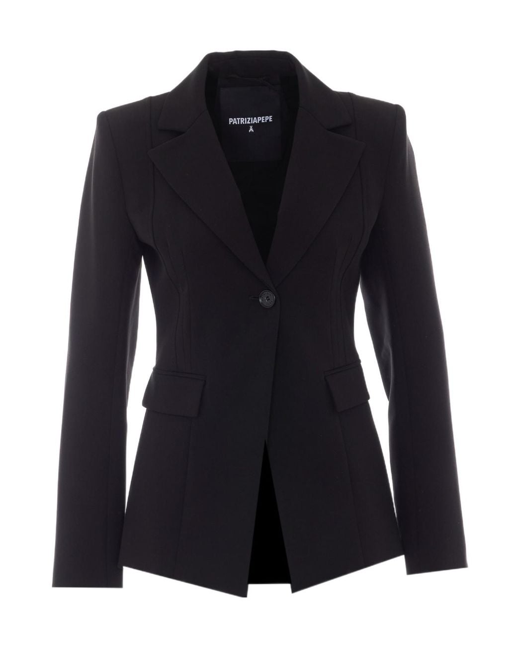 Patrizia Pepe Blue Single-Breasted Tailored Blazer