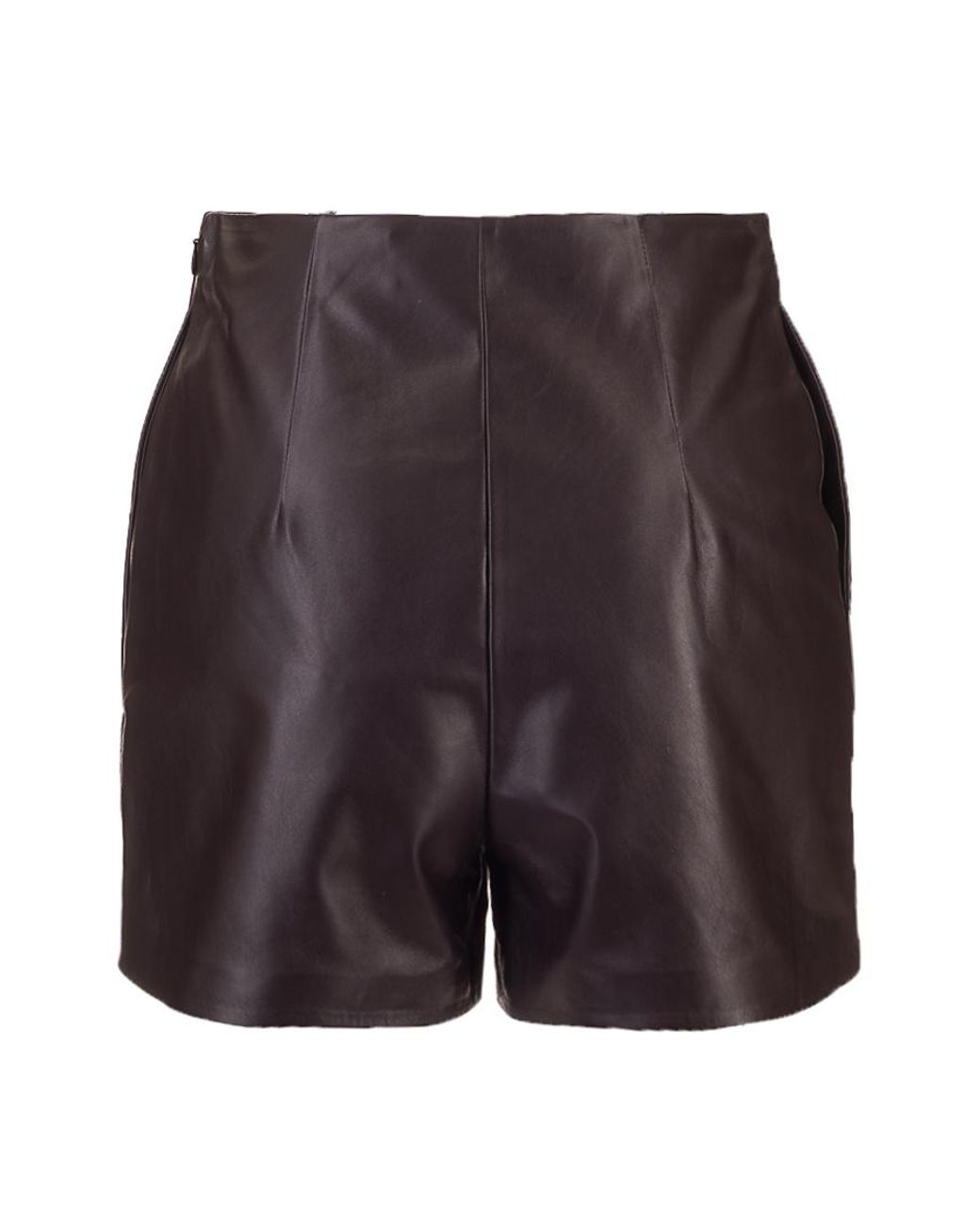 Valentino Blue High-Waisted Leather Shorts