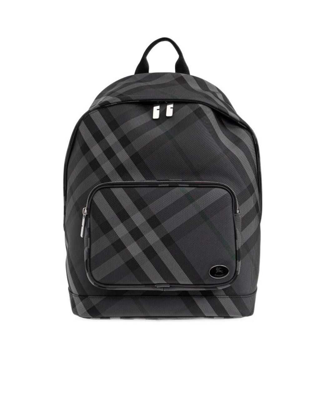 Burberry Black Grid Check Backpack for men