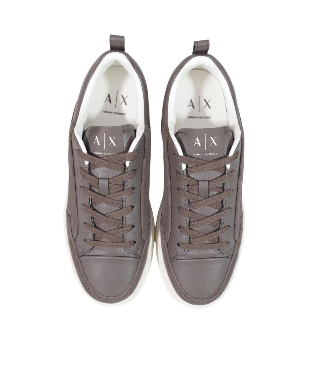 ARMANI EXCHANGE Brown Monogram-Print Panelled Sneakers for men