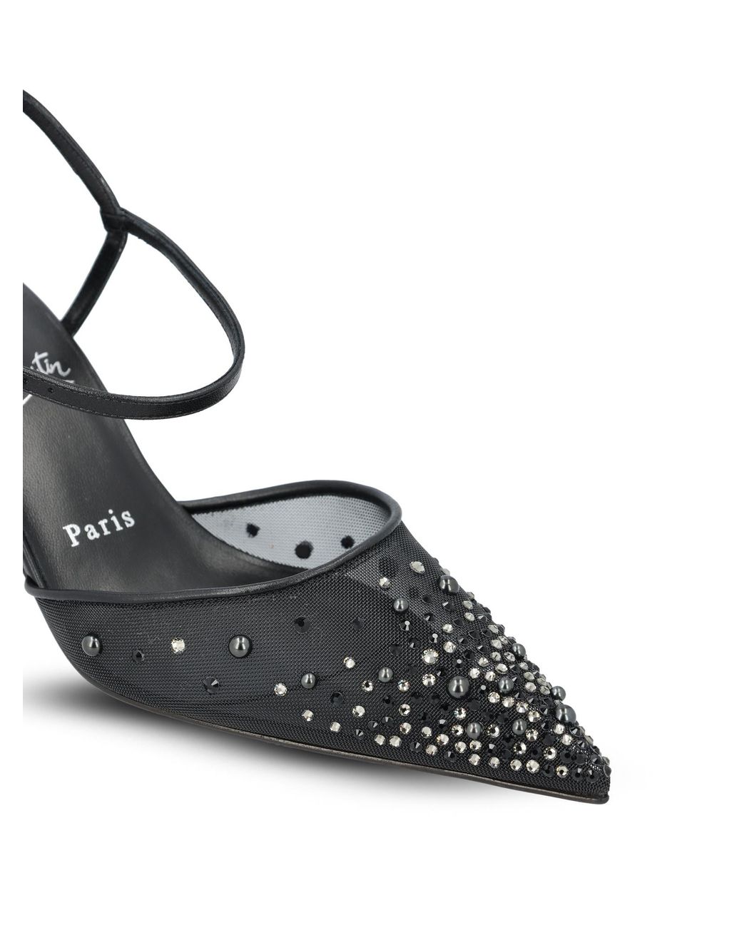 Christian Louboutin White Embellished Pointed-Toe Pumps