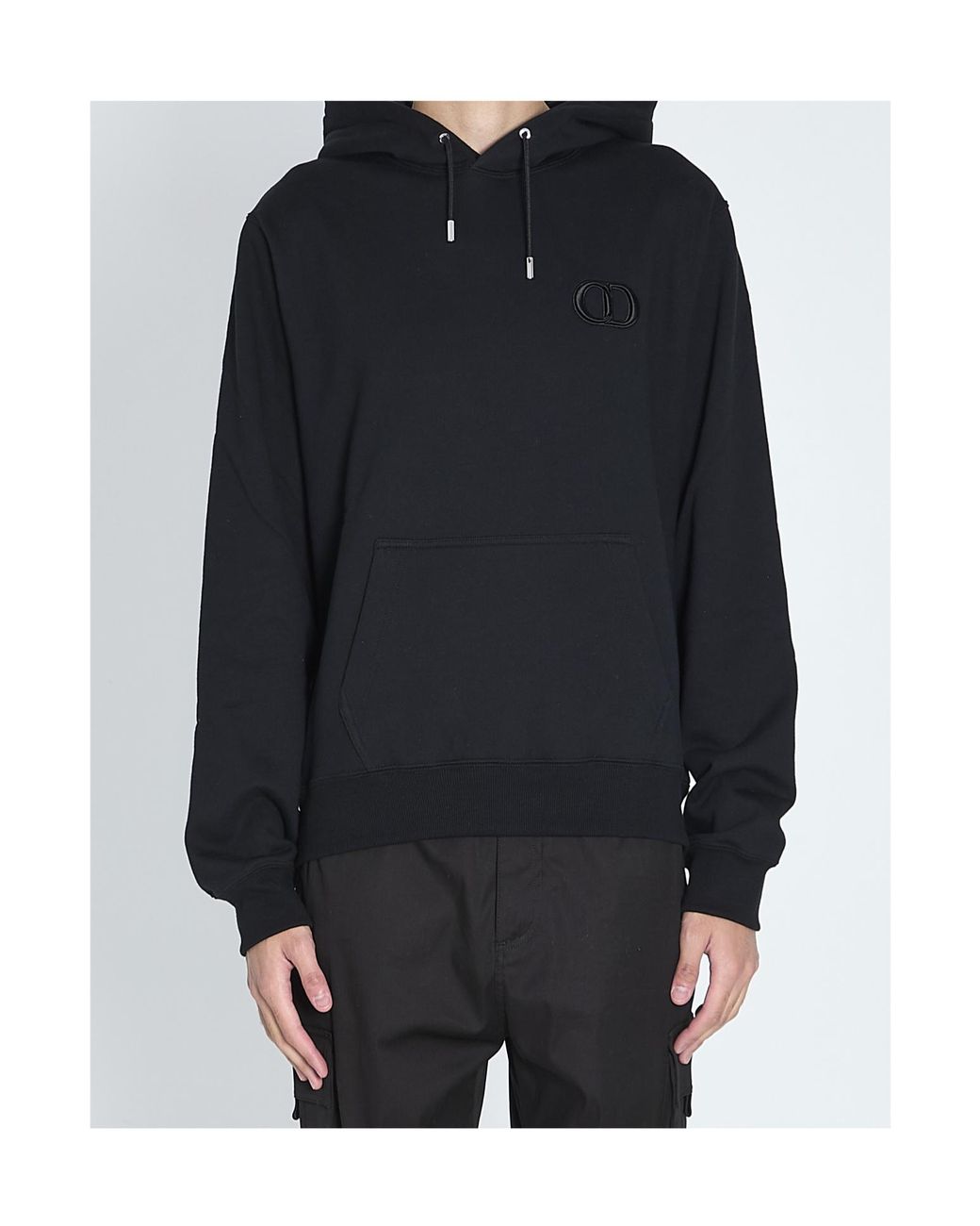 Dior Black Homme Cd Icon Drawstring Hoodie for men