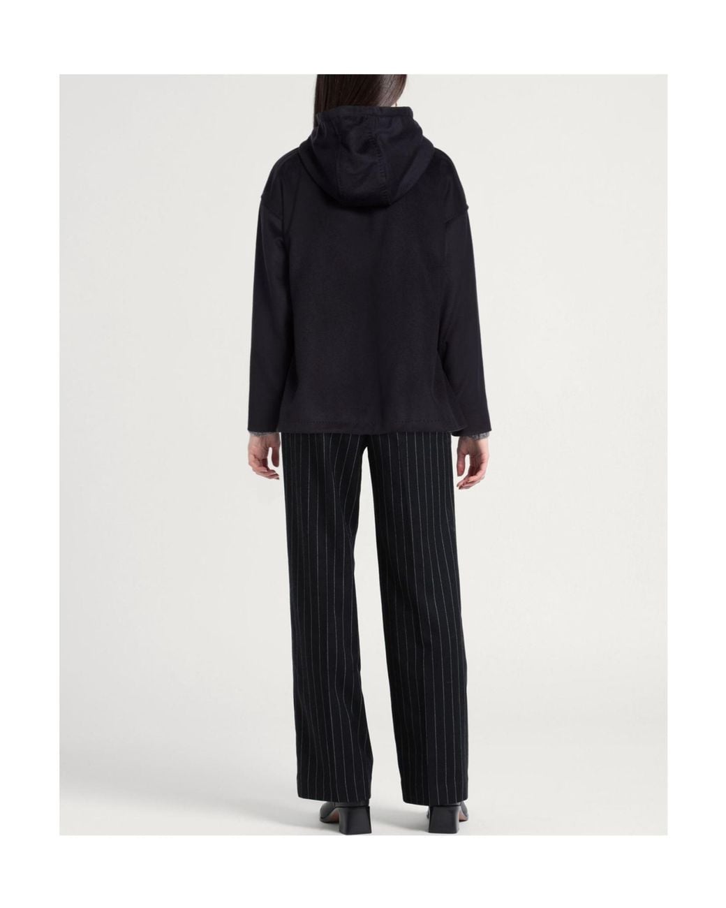 Max Mara Blue Hooded Short Coat